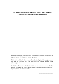 The organisational landscape of the English horse industry: a
