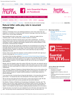 Miscarriage breakthrough | Essential Mums