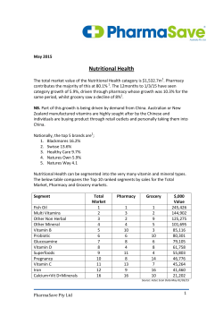 Nutritional Health - PharmaSave Australia Pty Ltd