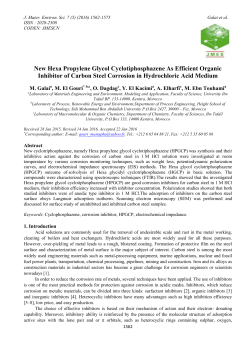 The inhibition of carbon steel corrosion in hydrochloric acid (HCl 1 M