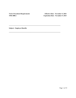 NASA Policy on Professional Liability Insurance