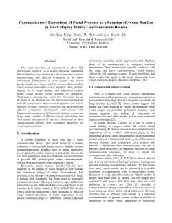 Communicators` Perceptions of Social Presence as - Sin