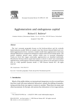 Agglomeration and endogenous capital