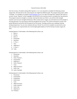Tarea del Verano: 2015-2016 Over the summer, all students taking