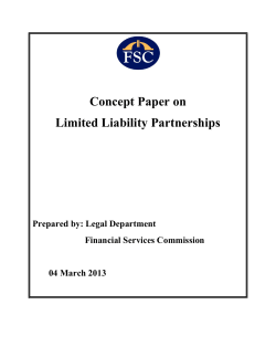 Concept Paper on Limited Liability Partnerships