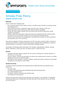 Smoke Free Policy - Dennis Cricket Club
