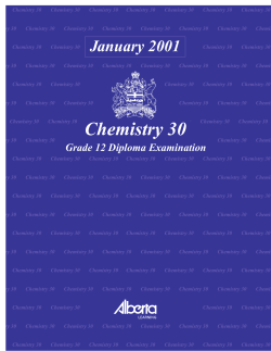 Chemistry 30 Diploma Examination January 2001