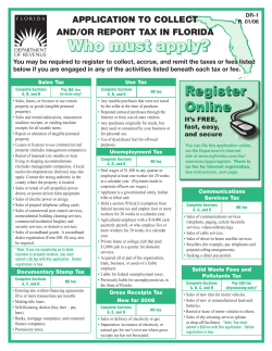 FL DR1 Collect/Report Tax Application