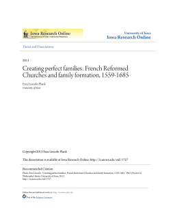 French Reformed Churches and family formation, 1559-1685