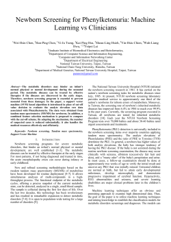 Newborn Screening for Phenylketonuria: Machine Learning vs