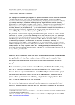 Reforming Australian Federal Democracy