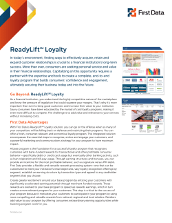 ReadyLiftSM Loyalty