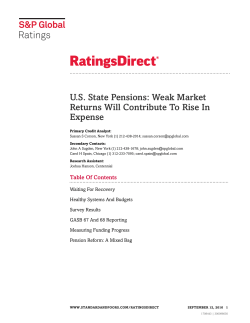 US State Pensions: Weak Market Returns Will Contribute To