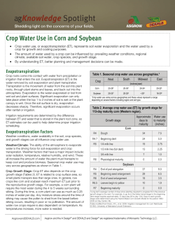 Crop Water Use in Corn and Soybean