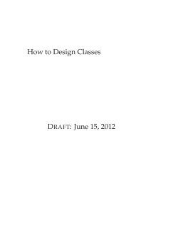 "How to Design Classes"