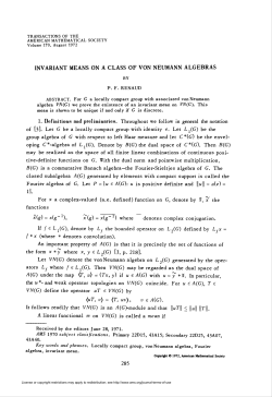 invariant means on a class of von neumann algebras