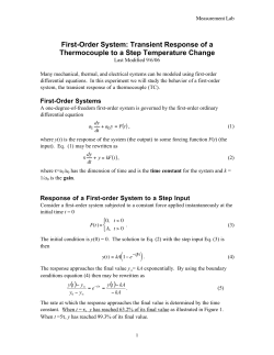 First-Order System: Transient Response of a Thermocouple to a