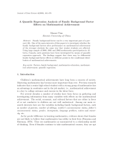 A Quantile Regression Analysis of Family Background Factor Effects