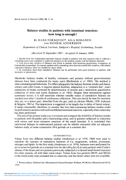 Balance studies in patients with intestinal resection: how long is