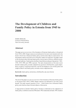 The Development of Children and Family Policy in