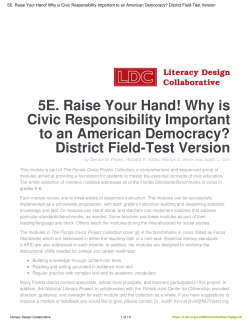 5E. Raise Your Hand! Why is Civic Responsibility Important to an