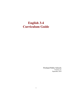 English 3-4 Curriculum Guide