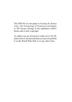 This PDF file of your paper in Feeding the Roman Army: The