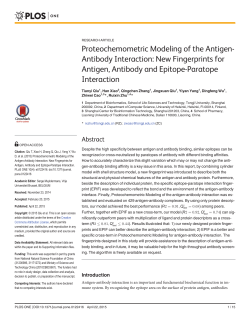 Proteochemometric Modeling of the Antigen