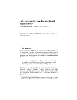 Inference markers and conventional implicatures 1