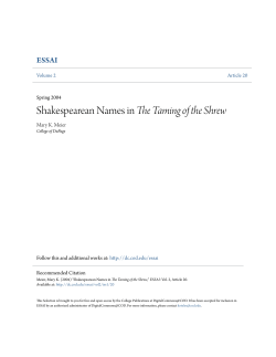 Shakespearean Names in The Taming of the Shrew