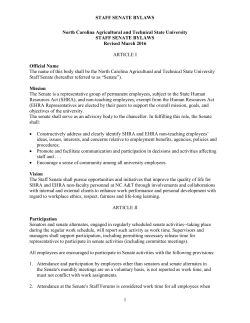 STAFF SENATE BYLAWS 1 North Carolina Agricultural and