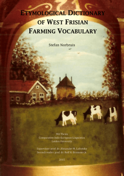ETYMOLOGICAL DICTIONARY OF WEST FRISIAN FARMING