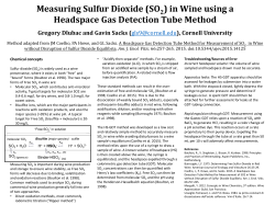 Measuring Sulfur Dioxide (SO ) in Wine using a