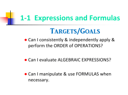 1-1 Expressions and Formulas
