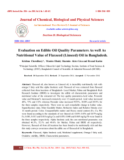Evaluation on Edible Oil Quality Parameters As well As Nutritional
