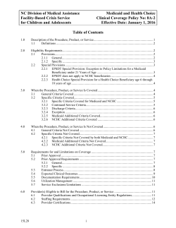 8A-2, Facility-Based Crisis Service for Children and Adolescents