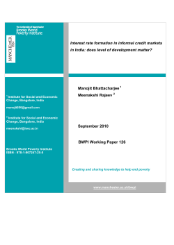 Interest rate formation in informal credit markets in India