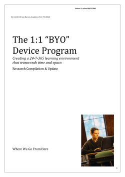 The 1:1 &ldquo;BYO&rdquo; Device Program