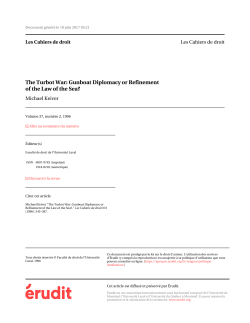 The Turbot War: Gunboat Diplomacy or Refinement of the