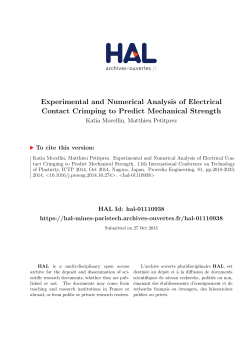 Experimental and Numerical Analysis of Electrical Contact Crimping