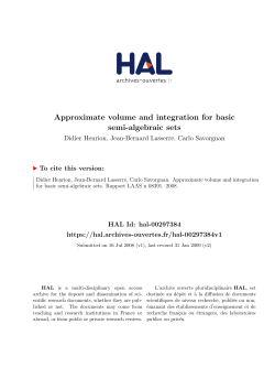 Approximate volume and integration for basic semi - HAL