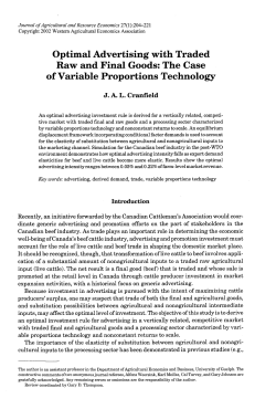 Optimal Advertising with Traded Raw and Final Goods: The Case of