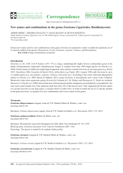 New names and combinations in the genus Entoloma (Agaricales