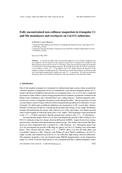 Fully unconstrained non-collinear magnetism in triangular Cr and