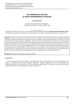 the shrinking of aral sea (a worst enviornmental