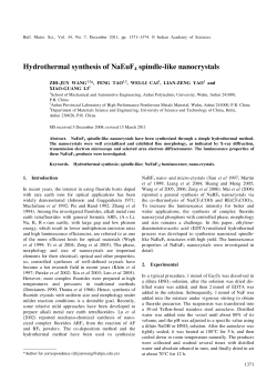 Hydrothermal synthesis of NaEuF4 spindle