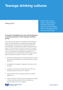 Teenage drinking cultures