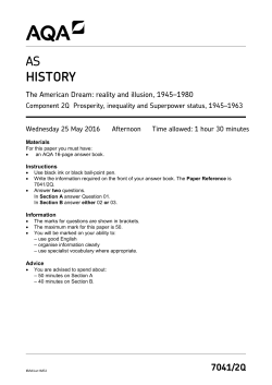 AS History Question paper Paper 2Q June 2016
