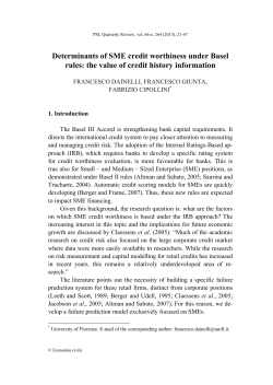 Determinants of SME credit worthiness under Basel rules: the