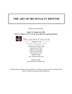 the art of irs penalty defense - Meadows, Collier, Reed, Cousins